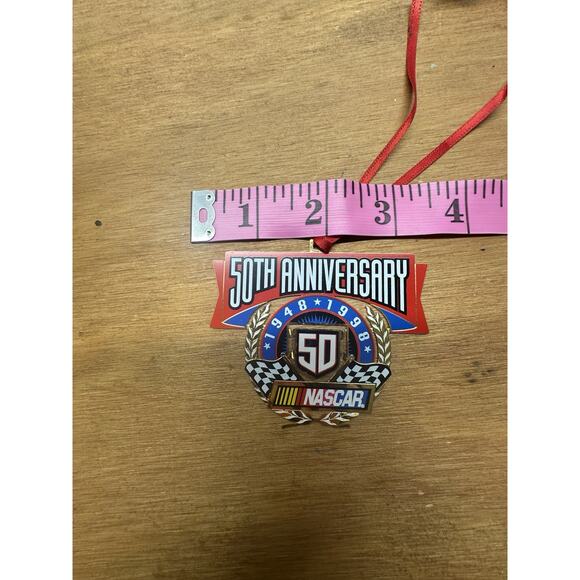 NASCAR 50th Anniversary Ornament 1998 Limited Edition Gold Metal Develotech - Picture 5 of 5